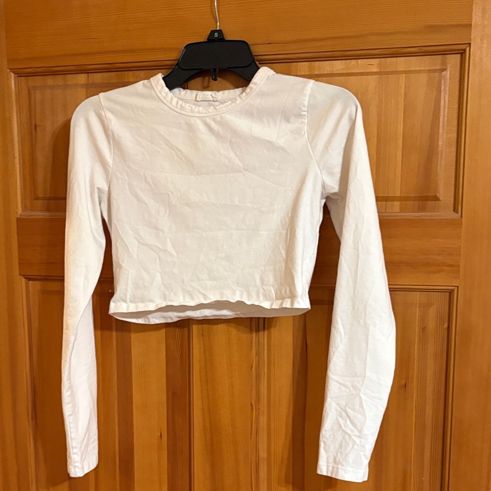 White Cropped Cotton On Long Sleeve Top